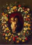 Jordaens Jacob Daniels Andries flowers Madonna and Child in the Garland of Flowers  - Hermitage